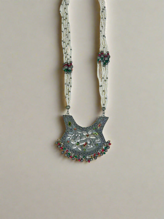 Kamya Oxidised Silver Plated Long Jewellery Set