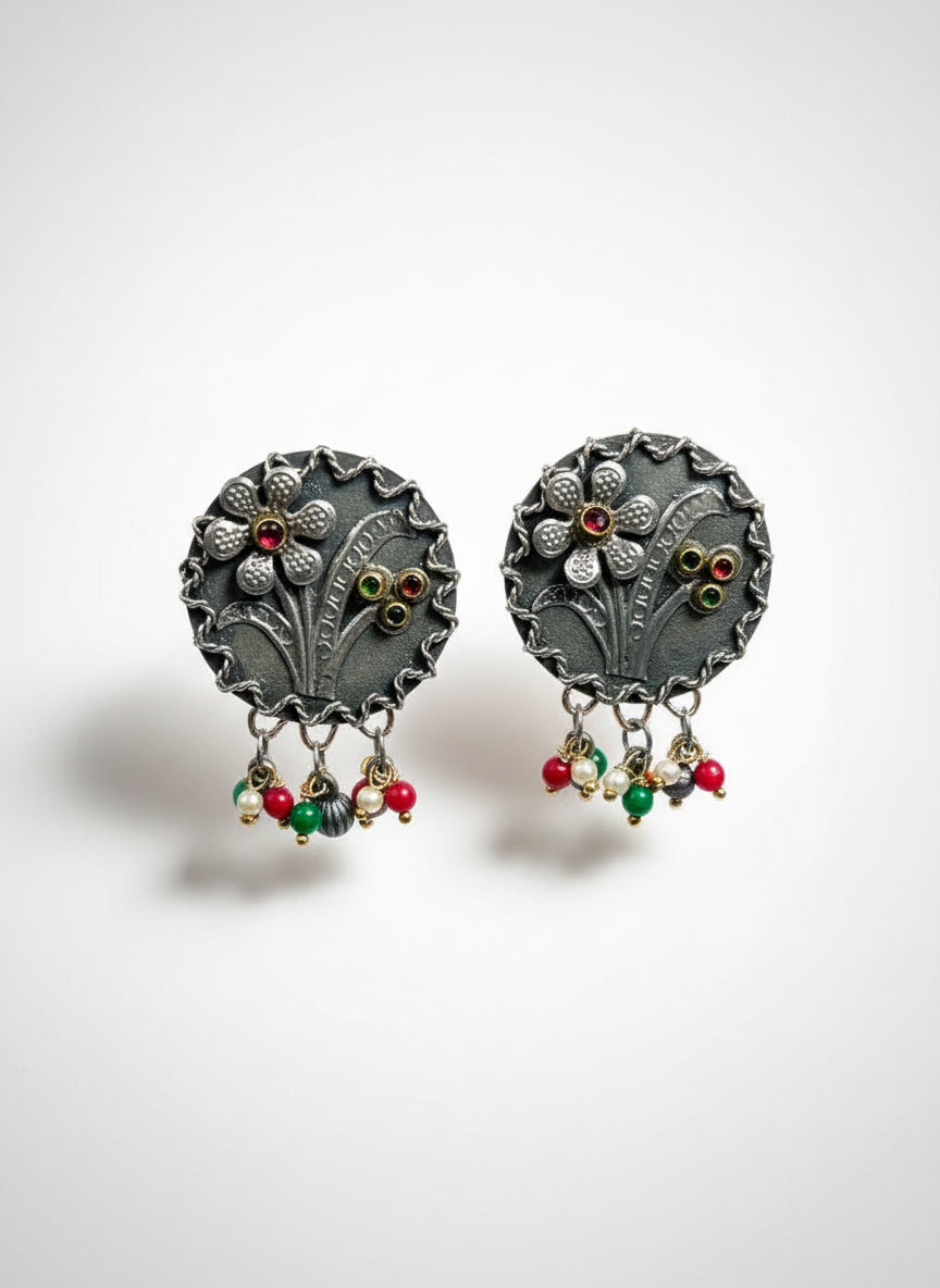 Kamya Oxidised Silver Plated Long Jewellery Set