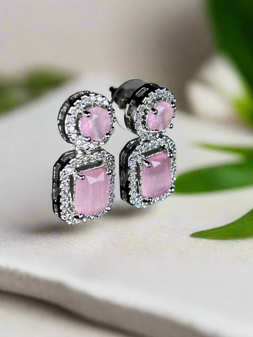Evelyn Pink Quartz Earrings