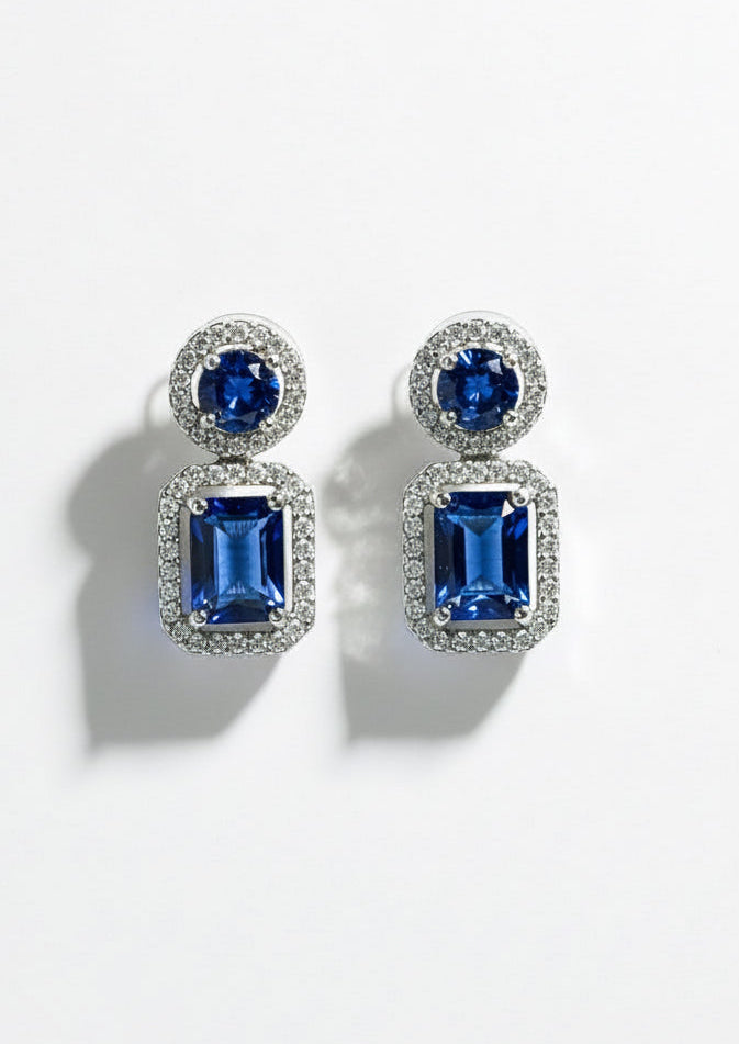 Evelyn Blue Sapphire Earrings