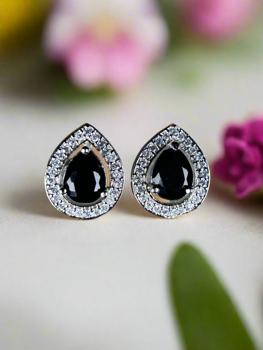 Ava Black Quartz Earrings