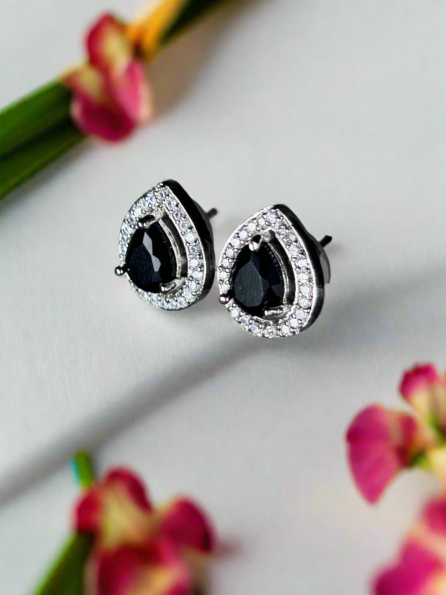 Ava Black Quartz Earrings