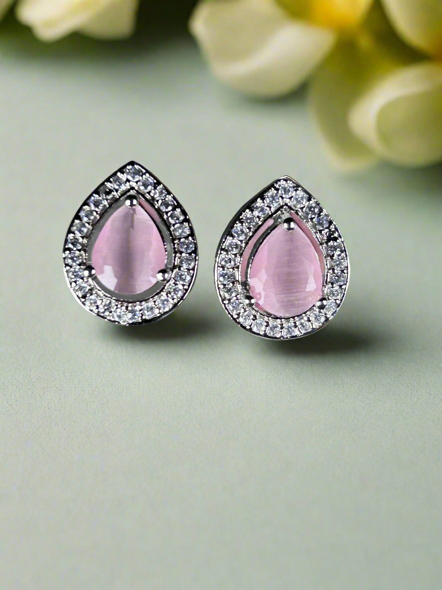 Ava Pink Quartz Earrings