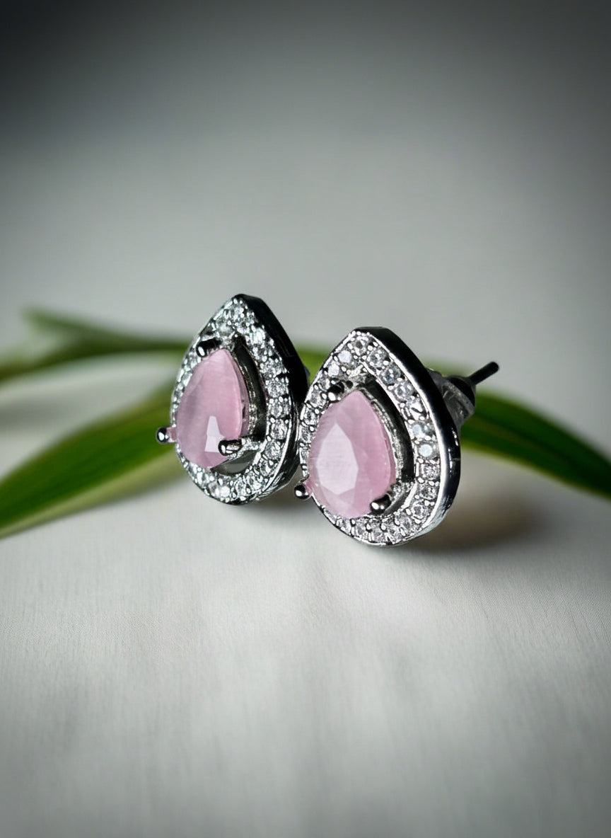Ava Pink Quartz Earrings