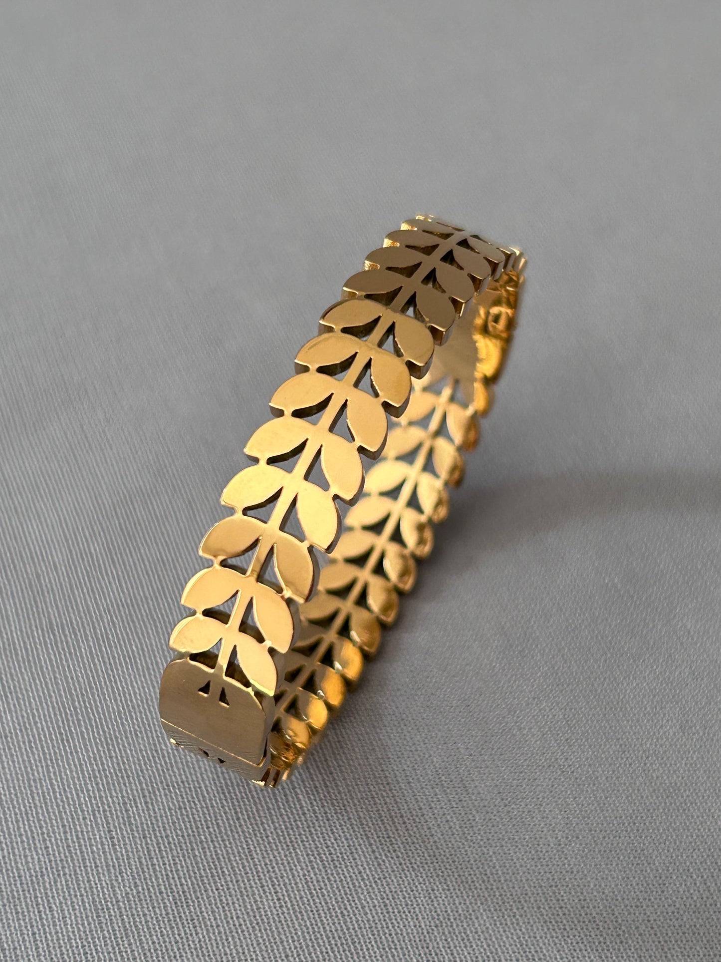 Gold Plated Leaves Bracelet