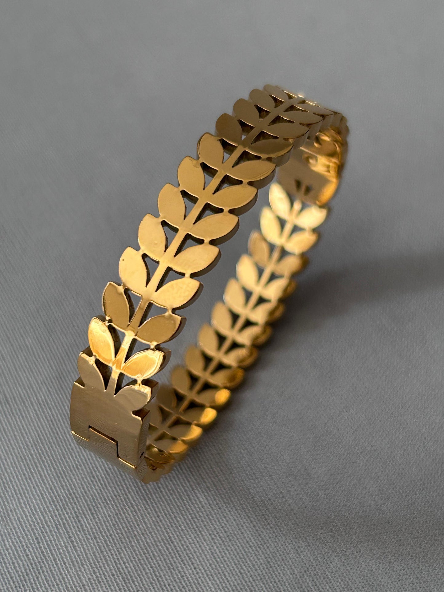 Gold Plated Leaves Bracelet