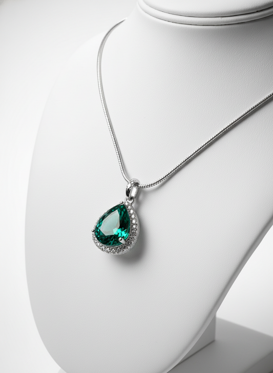 Green Emerald and AD Pendant
