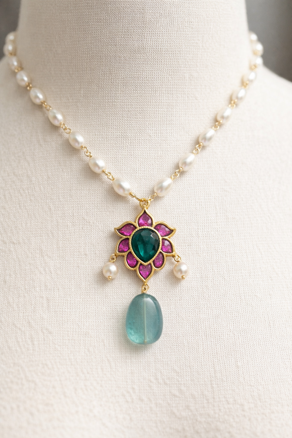 Yuvika Kundan Pendant Necklace