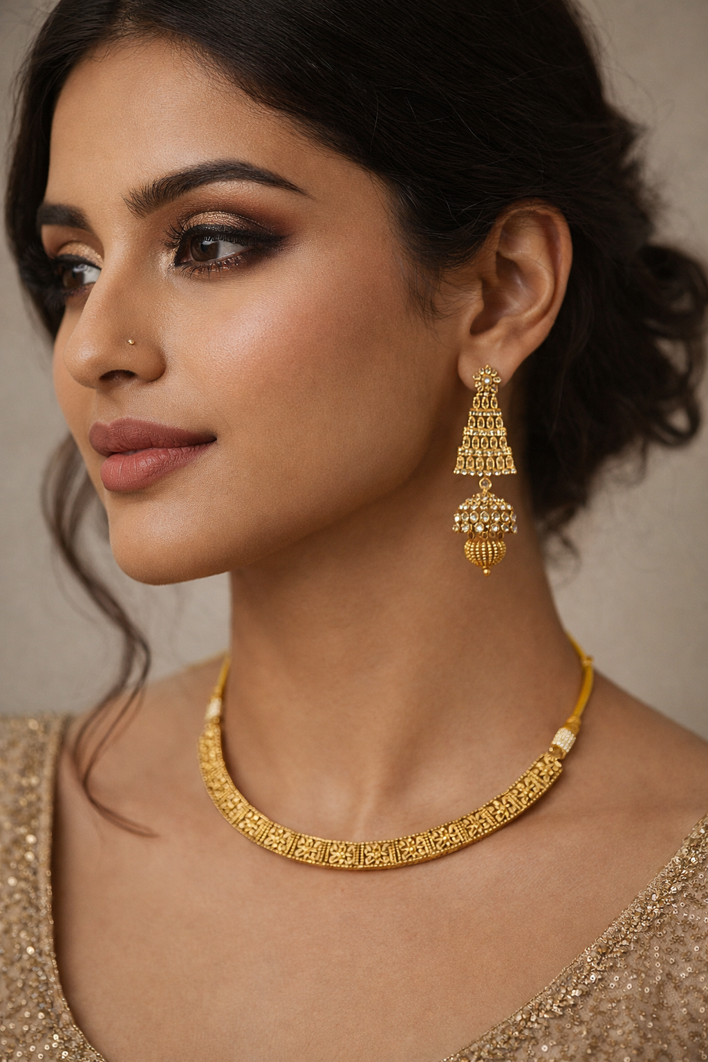 Gold Plated Classic Necklace Set