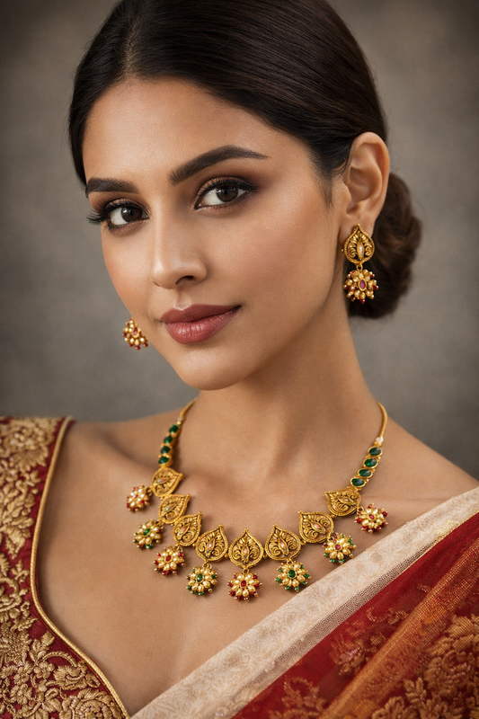 Tamannah Gold Plated Choker Set