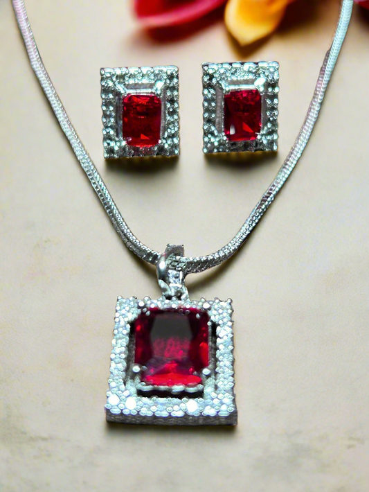 Ruby and AD Pendant Set