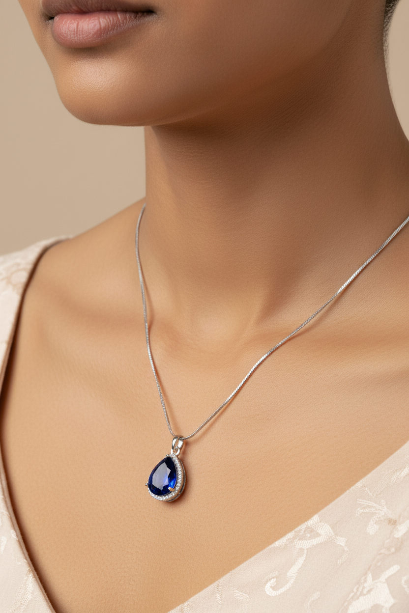 Diamond and Amethyst Stone Pendant