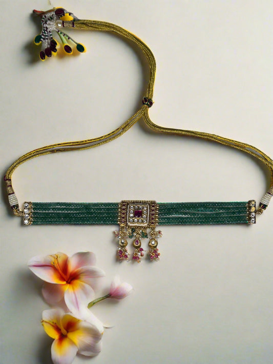 Saumya Antique Gold Plated Choker  Set