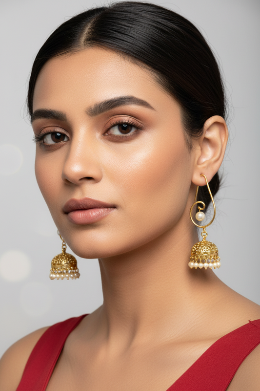 Ramya Gold Plated Jhumki Earrings