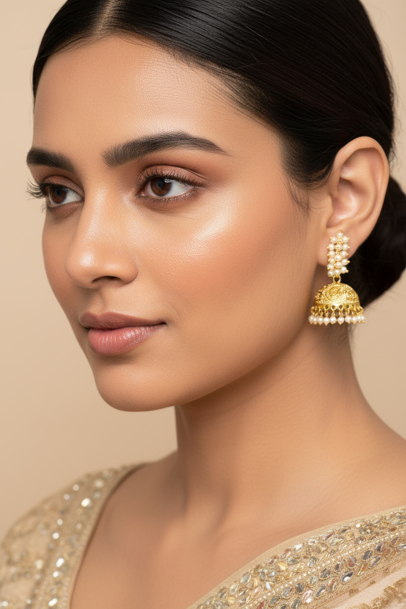 Lavanya Gold Plated Jhumki Earrings