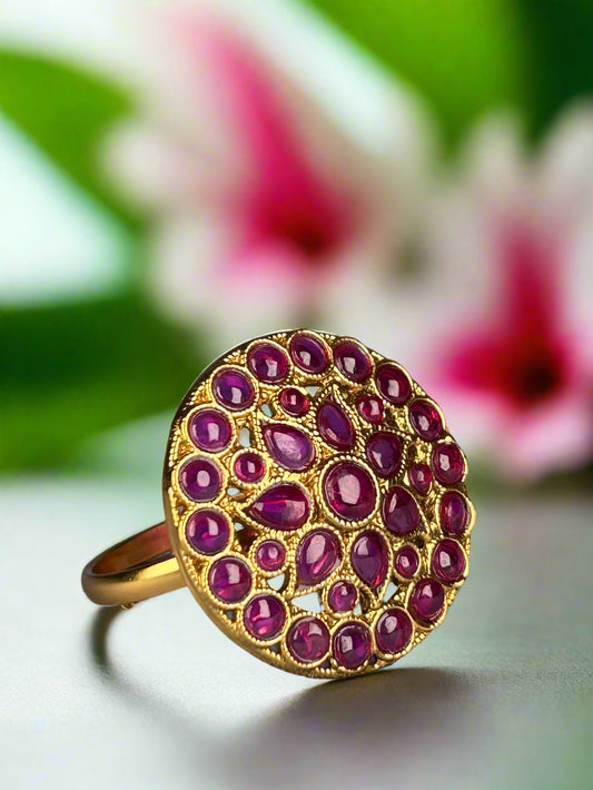 Ruby Gold Plated Ring
