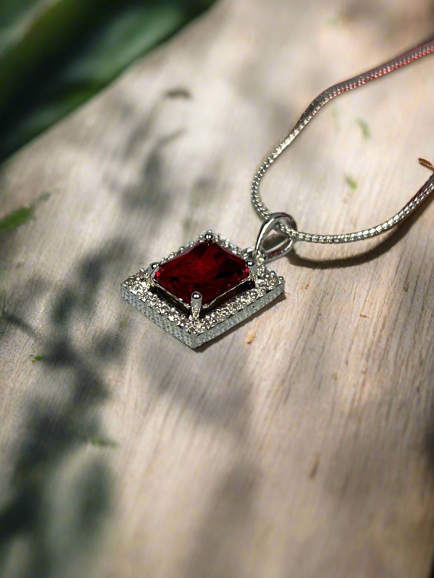 Ruby and AD Pendant Set