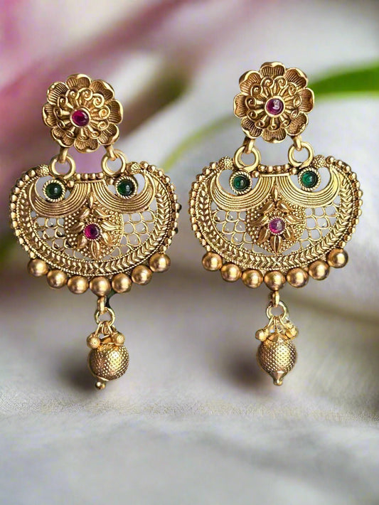 Antique Gold Plated Dangler Earrings
