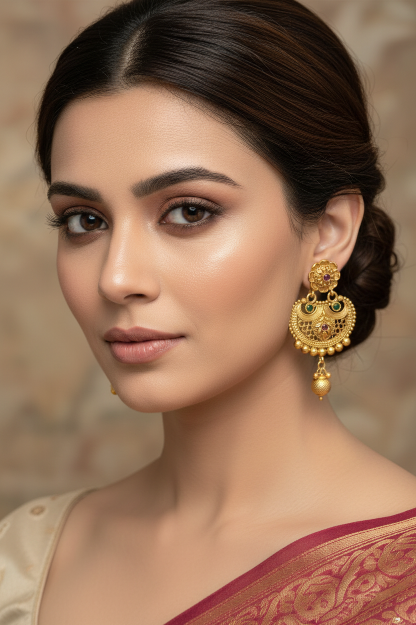 Antique Gold Plated Dangler Earrings