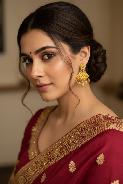 Antique Gold Plated Lord Ganesha Dangler Earrings