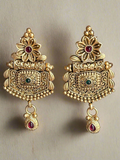 Antique Gold Plated Dangler Earrings