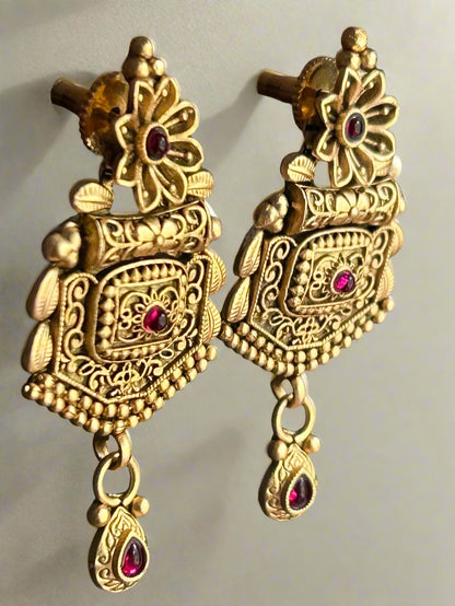 Antique Gold Plated Dangler Earrings