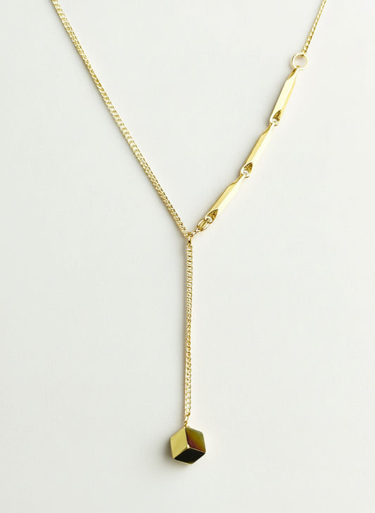 Gold Plated Cube Pendant