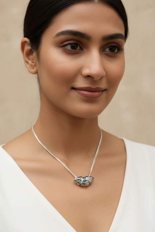 Silver Plated Cluster Pendant (Anti Tarnish)