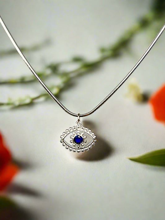 Silver Plated Evil Eye Pendant