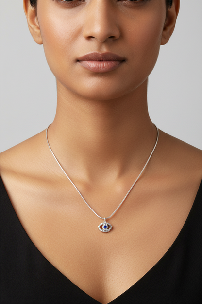 Silver Plated Evil Eye Pendant