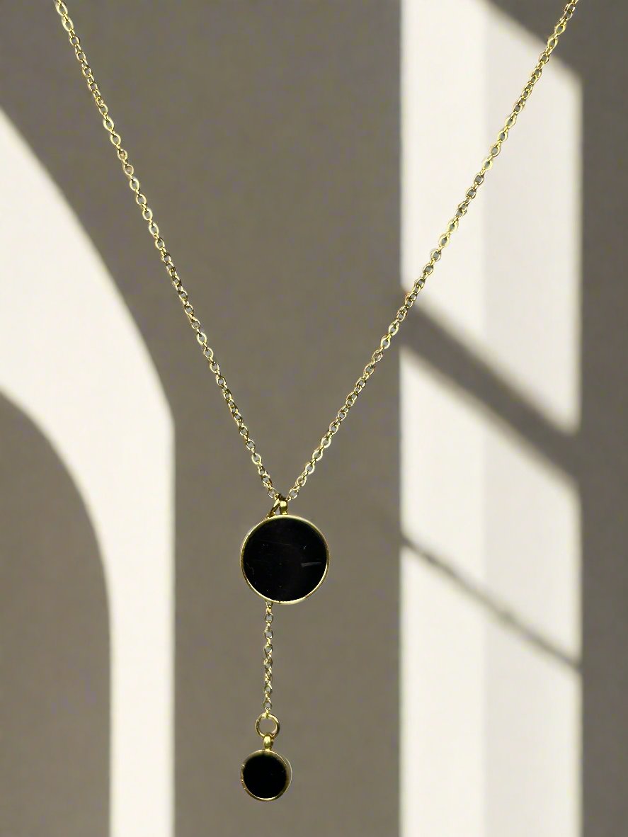 Gold Plated Black Pendant