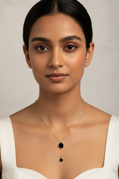 Gold Plated Black Pendant