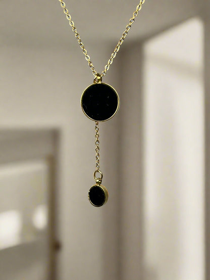 Gold Plated Black Pendant