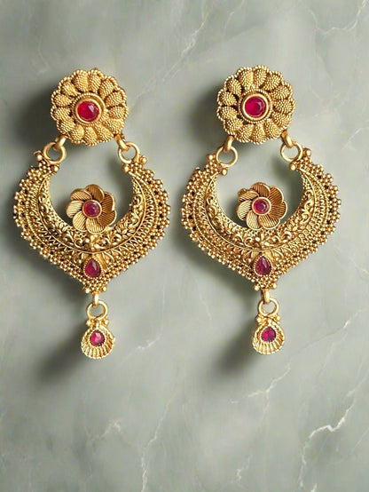 Antique Gold Plated Dangler Earrings