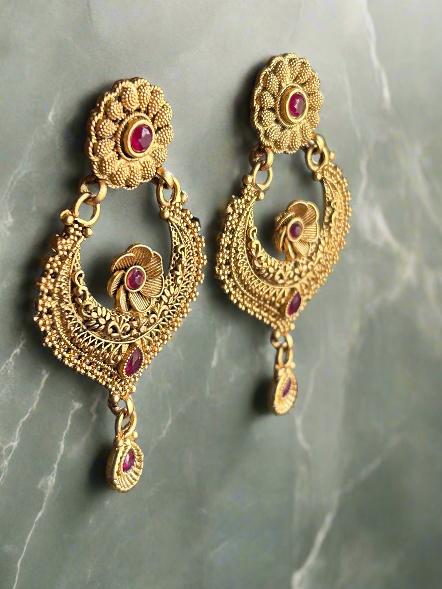 Antique Gold Plated Dangler Earrings