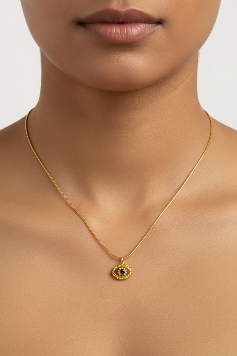 Gold Plated Evil Eye Pendant