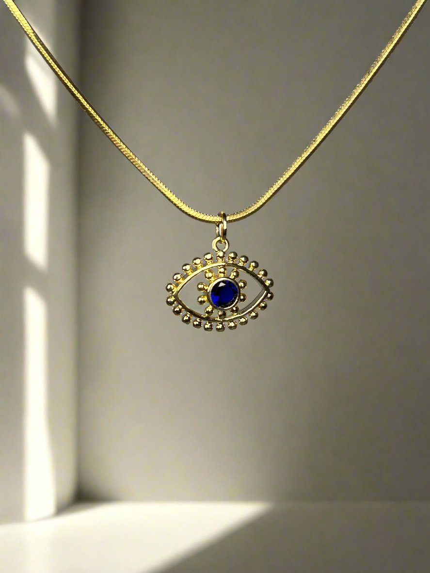 Gold Plated Evil Eye Pendant