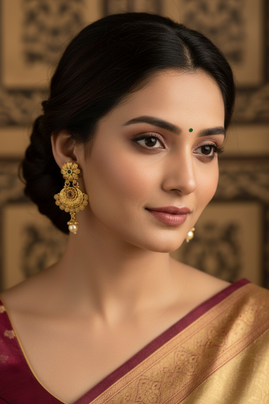 Antique Gold Plated Latkan Earrings