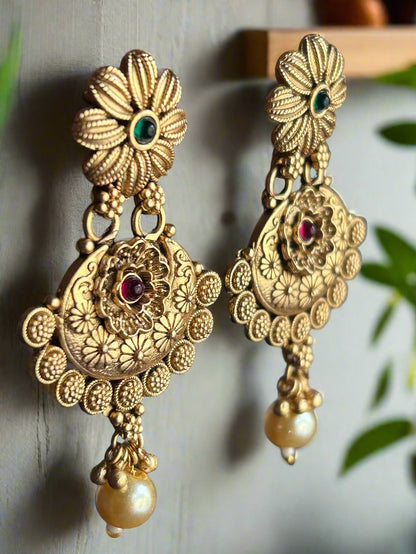 Antique Gold Plated Latkan Earrings