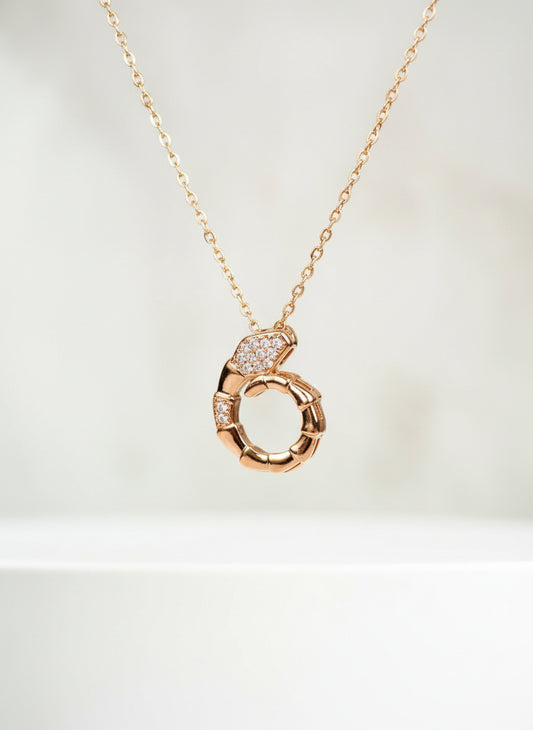 Rose Gold and AD Snake Pendant