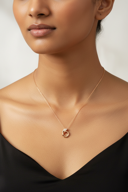 Rose Gold and AD Snake Pendant