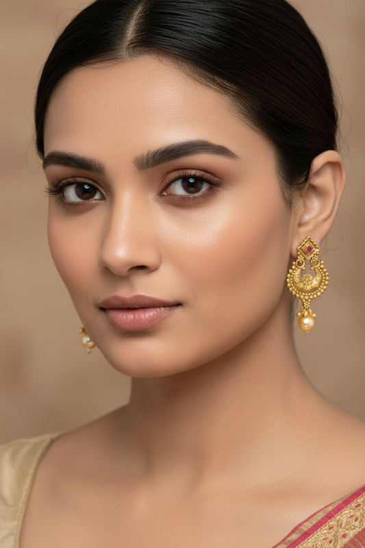 Antique Gold Plated Dangler Earrings