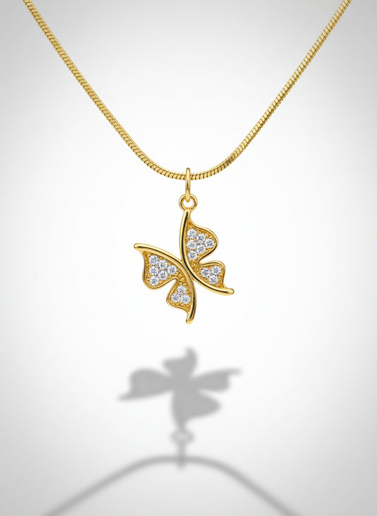 Gold Plated Butterfly Pendant