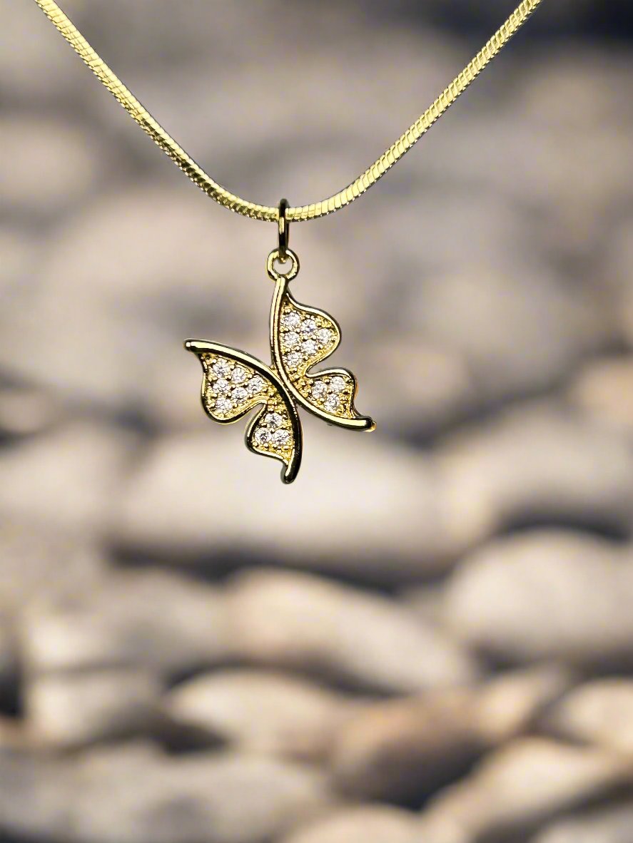 Gold Plated Butter Fly Pendant