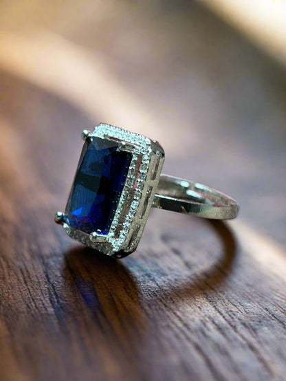 Cluster AD and Blue Sapphire Ring