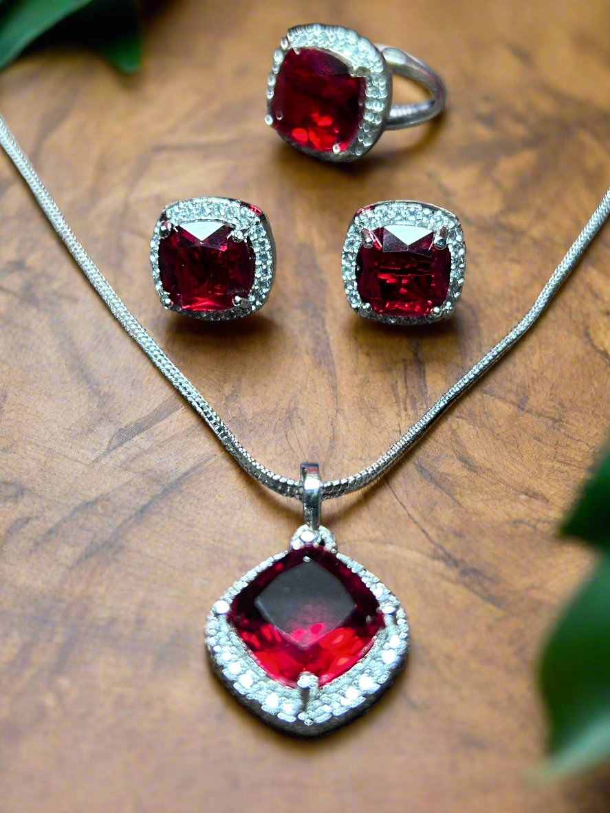 Ruby and AD Pendant Set