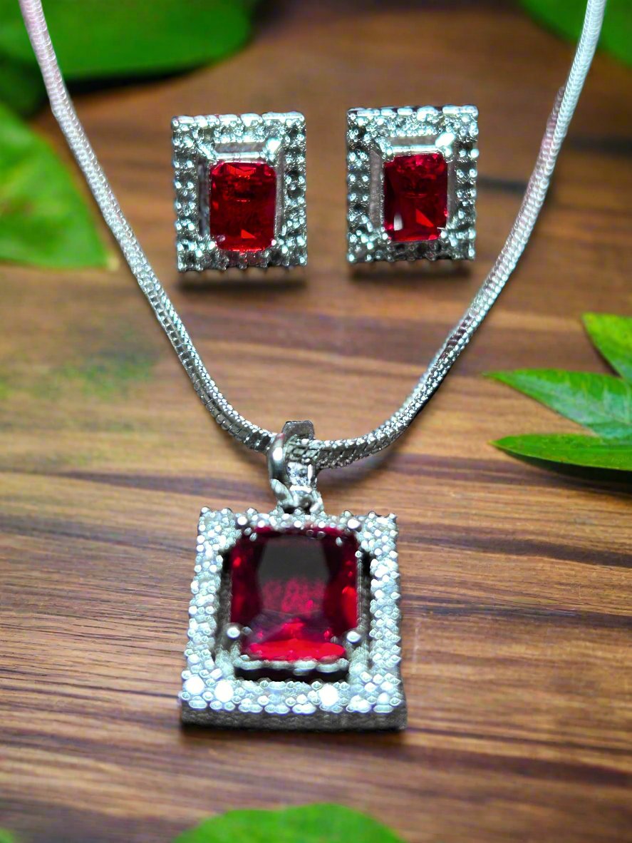 Ruby and AD Pendant Set