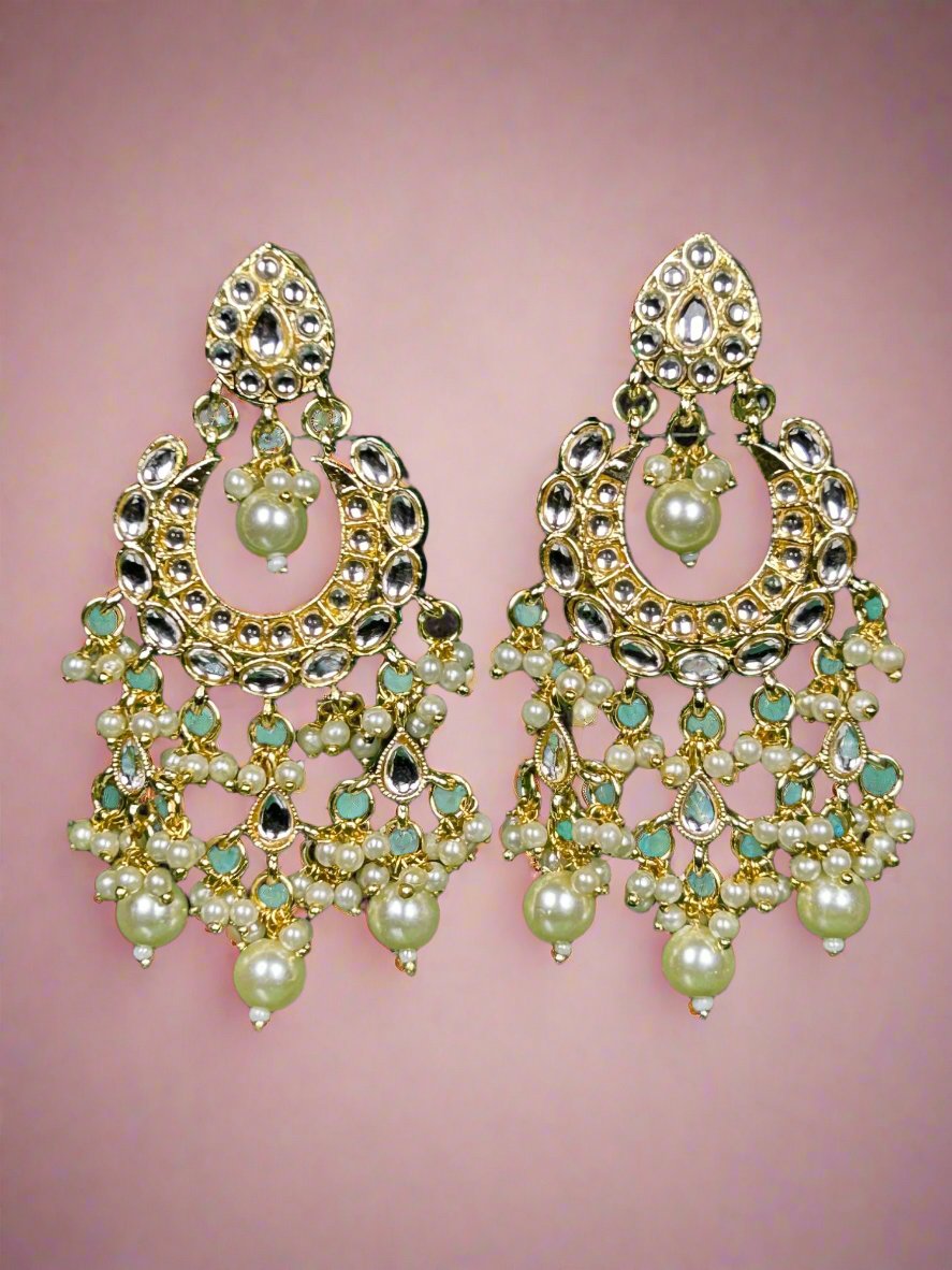 Kundan Chandbali with Pearls