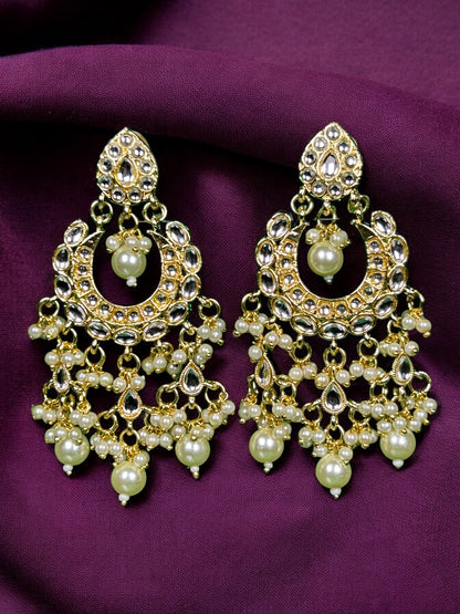 Kundan Chandbali with Pearls