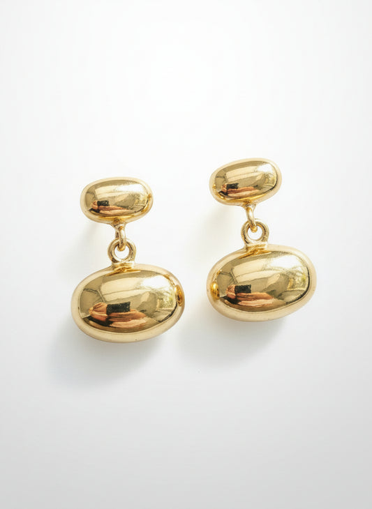 Gold Plated Oval Earrings